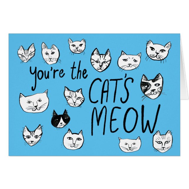 YOU'RE THE CAT'S MEOW Cute Kittens Love Blue (Front Horizontal)