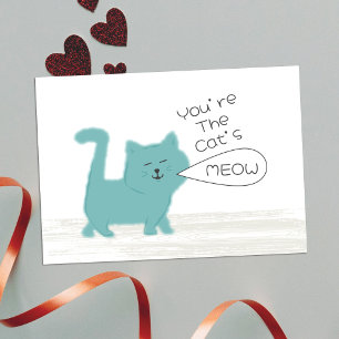 You're The Cats Meow Mini Kids Valentine Card
