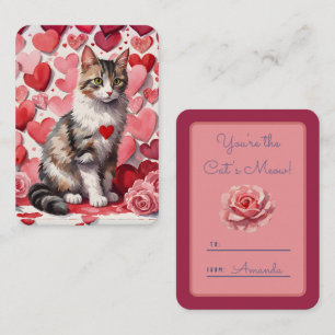 'You're The Cat's Meow' Tabby Classroom Valentine Card