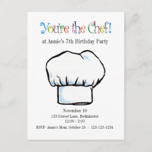 You're the Chef Invitation Post Card
