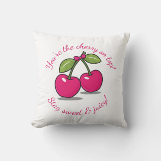 You're the Cherry on Top!" Cute Cherry-Themed Cushion