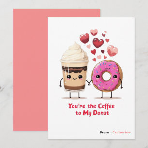 You're the coffee to my doughnut funny  Valentine  Holiday Card