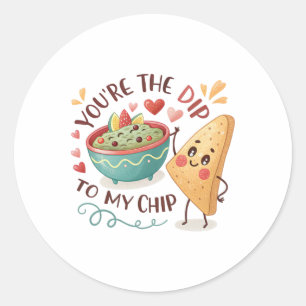 You're The Dip To My Chip Valentine Couple Food Lo Classic Round Sticker