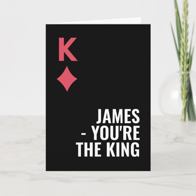 You're The King Custom Name Personalised Poker Holiday Card (Front)