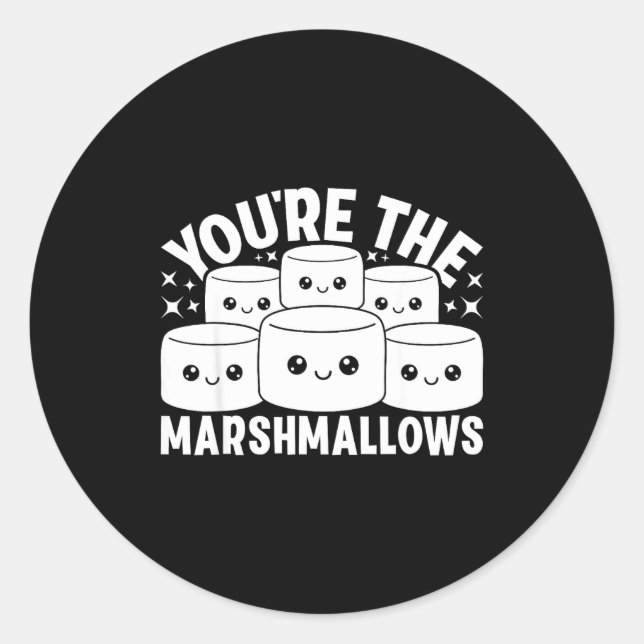 You're The Marshmallows To My Hot Cocoa Valentine' Classic Round Sticker (Front)