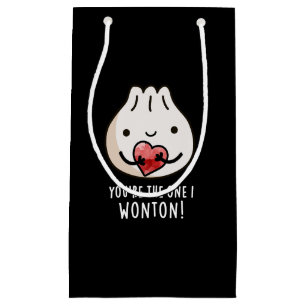 You're The One I Wonton Funny Dimsum Pun Dark BG Small Gift Bag