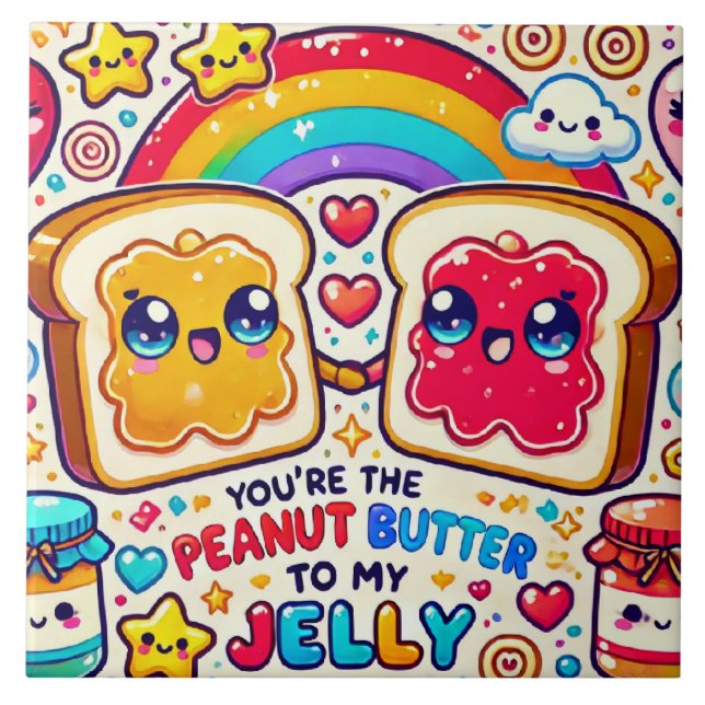 You're the Peanut Butter to my Jelly Ceramic Tile (Front)