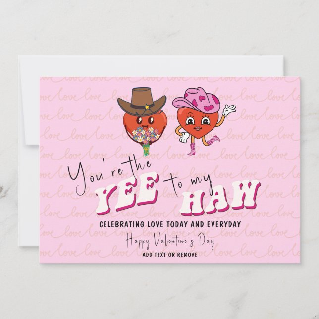 You're The Yee To My Haw Country Cowgirl Western  Holiday Card (Front)