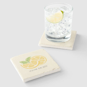 'You're The Zest' Funny Birthday Soft Creamy Ivory Stone Coaster