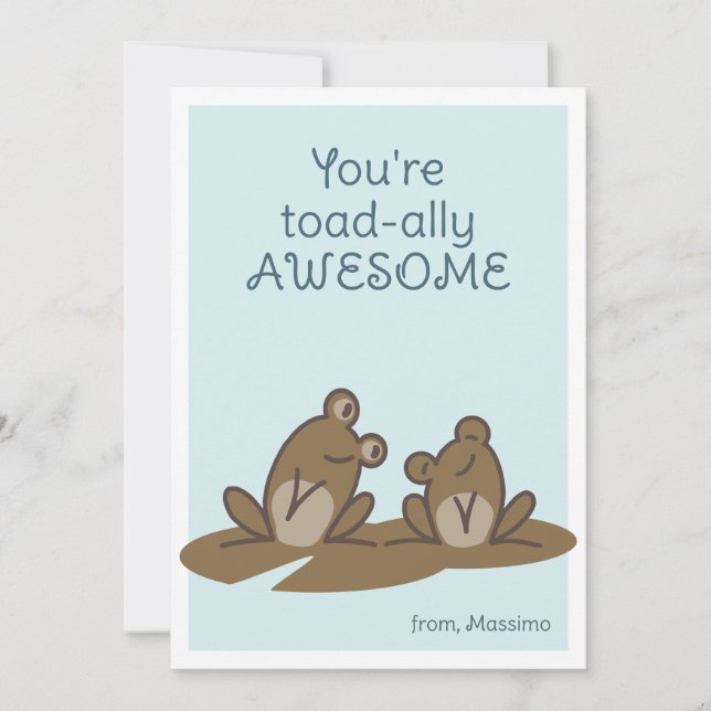 You're Toad-ally Awesome Mocha Valentine Holiday Card (Front)