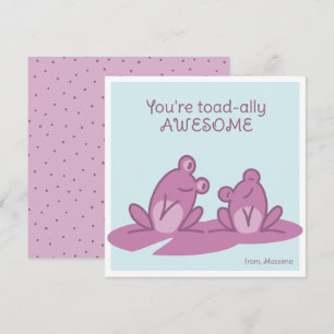 You're Toad-ally Awesome Purple Valentine Thank You Card