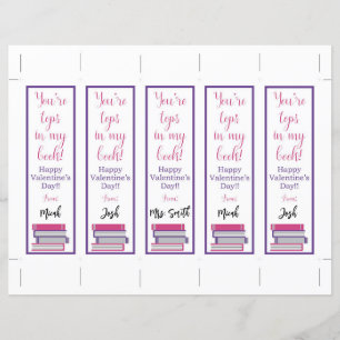 You're Tops in my Book! Valentine's Bookmarks
