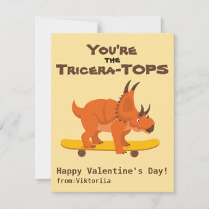 You're Tricera Tops School Dino Valentine's Day Holiday Card