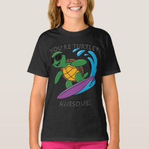 **You're Turtley Awesome! – Funny Surfing Turtle T-Shirt