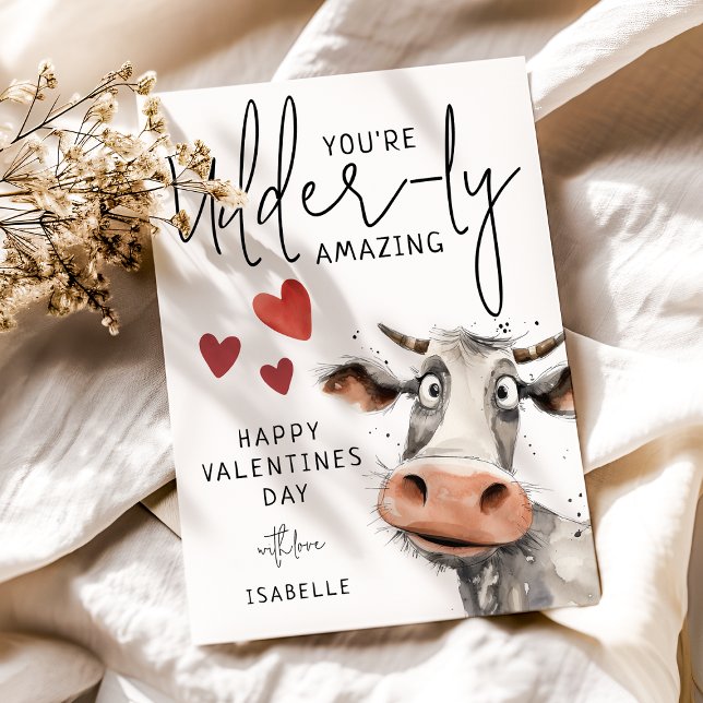You're Udder-ly Amazing | Fun Valentines Day Holiday Card (Creator Uploaded)