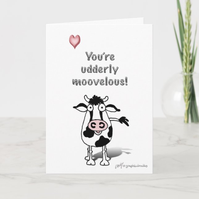 You're udderly moovelous! holiday card (Front)
