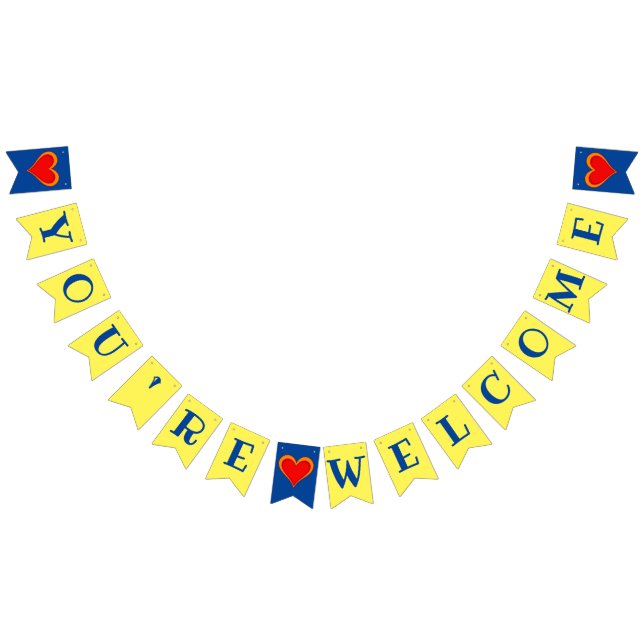 YOU'RE WELCOME - heart love design 1 Bunting (All)