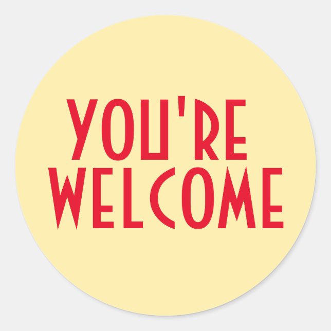You're Welcome Sticker (Front)