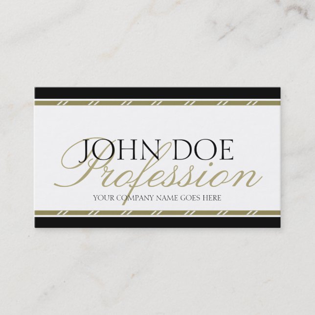 YourJobTitle Gold Script Business Card (Front)