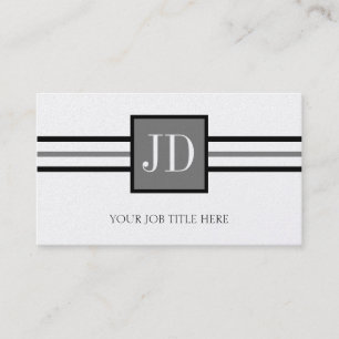 YourJobTitle Monogram Premium Platinum Paper Business Card
