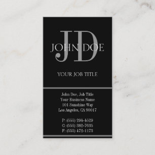 YourJobTitle Vertical Black Business Card