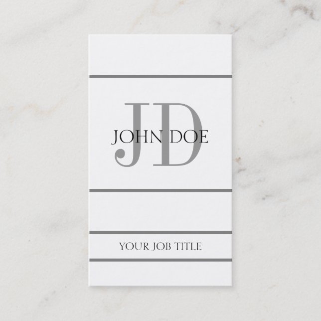 YourJobTitle Vertical W/W Business Card (Front)