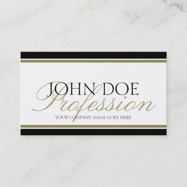 YourProfession Gold Script Business Card (Front)