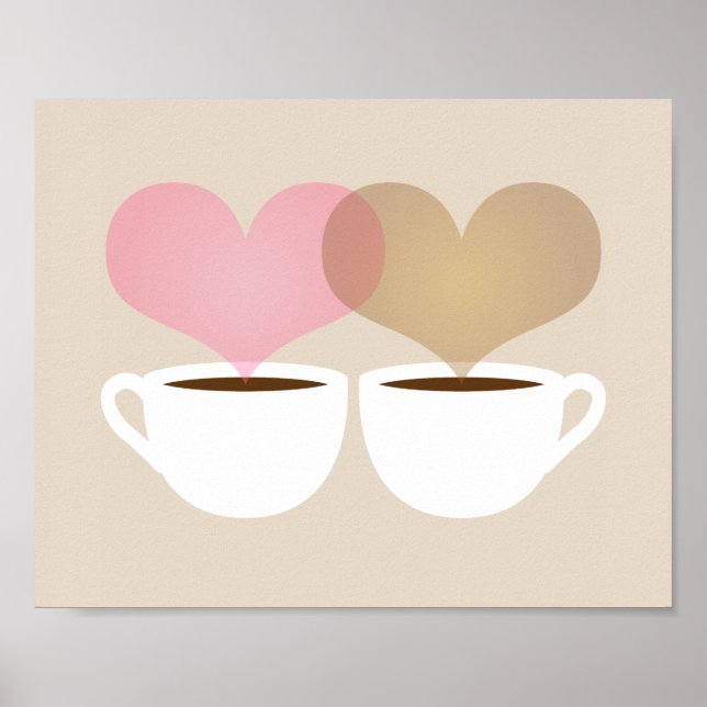 Yours and Mine Coffee Mugs in Love Art Print (Front)