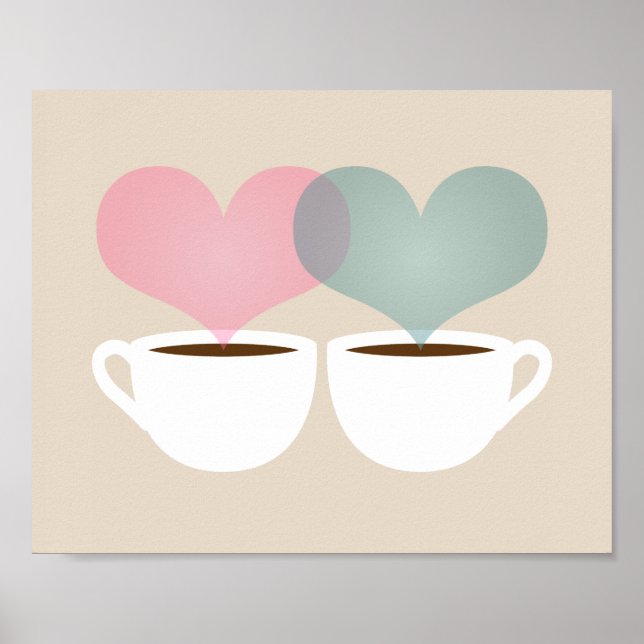 Yours and Mine Coffee Mugs in Love Art Print (Front)