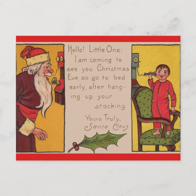 Yours Truly, Santa Claus Postcard (Front)