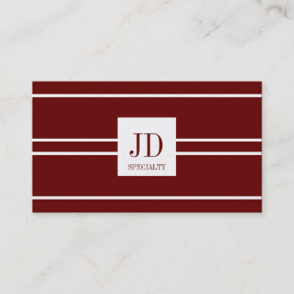 YourSpecialty Dark Cherry Stripe Pendant GoldPaper Business Card