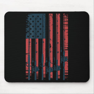 Youth American Flag Fishing Le Men Boys Patriotic Mouse Pad