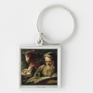Youth and Age (oil on panel) Key Ring