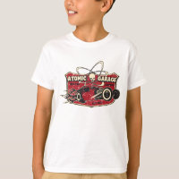Youth Atomic Garage retro skull tee in white