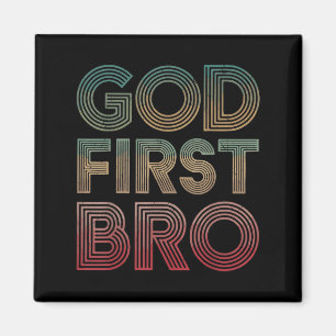 Youth Boy God First Bro Funny Christian God Brothe Magnet