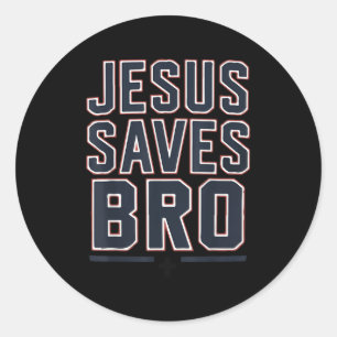 Youth Boy Jesus Saves Bro Funny Christian Teen Gir Classic Round Sticker