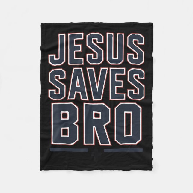 Youth Boy Jesus Saves Bro Funny Christian Teen Gir Fleece Blanket (Front)