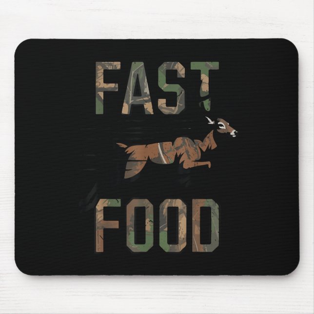 Youth Boys Camo Deer Hunting Fast Food Funny Hunti Mouse Pad (Front)