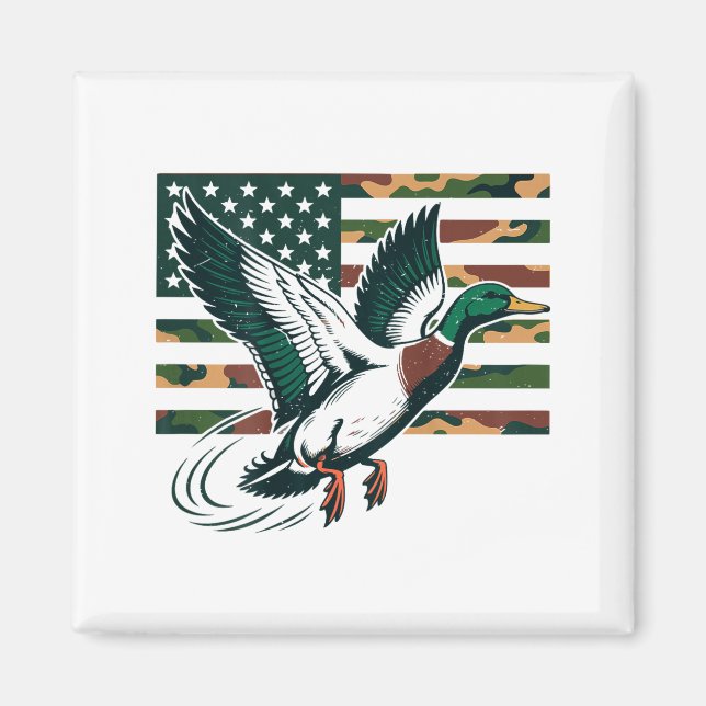 Youth Camo Mallard Duck Hunting Camouflage America Magnet (Front)