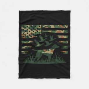 Youth Camo Mallard Duck Hunting Dog Camouflage Ame Fleece Blanket