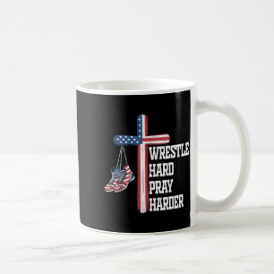Youth Christian Wrestling Wrestle Hard Pray Harder Coffee Mug