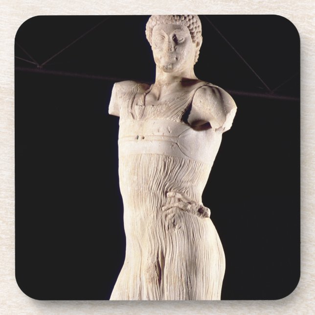 Youth clad in tight long-fitting tunic, 5th centur coaster (Front)