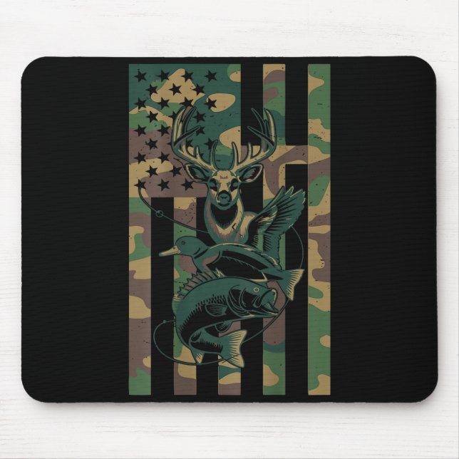 Youth Cross Camo Hunting Fishing B Deer Duck Camou Mouse Pad (Front)