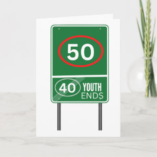 Youth Ends At 50 Happy 50th Birthday Funny Holiday Card