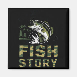 Youth Even Jesus Had Fish Story Camo Bass Fishing Magnet