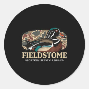 Youth Fieldstone Camo Wood Duck Tee Classic Round Sticker