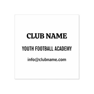 Youth Football Academy Club Custom Address Rubber Stamp