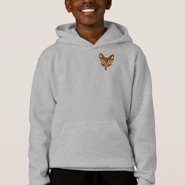 Youth Fox Logo Zip Front Hoodie (Front)