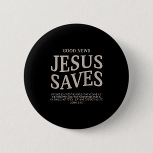 Youth Good News Jesus Save Funny Christian Godson 6 Cm Round Badge