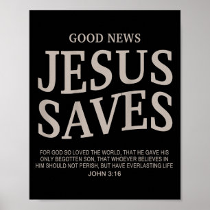 Youth Good News Jesus Save Funny Christian Godson Poster